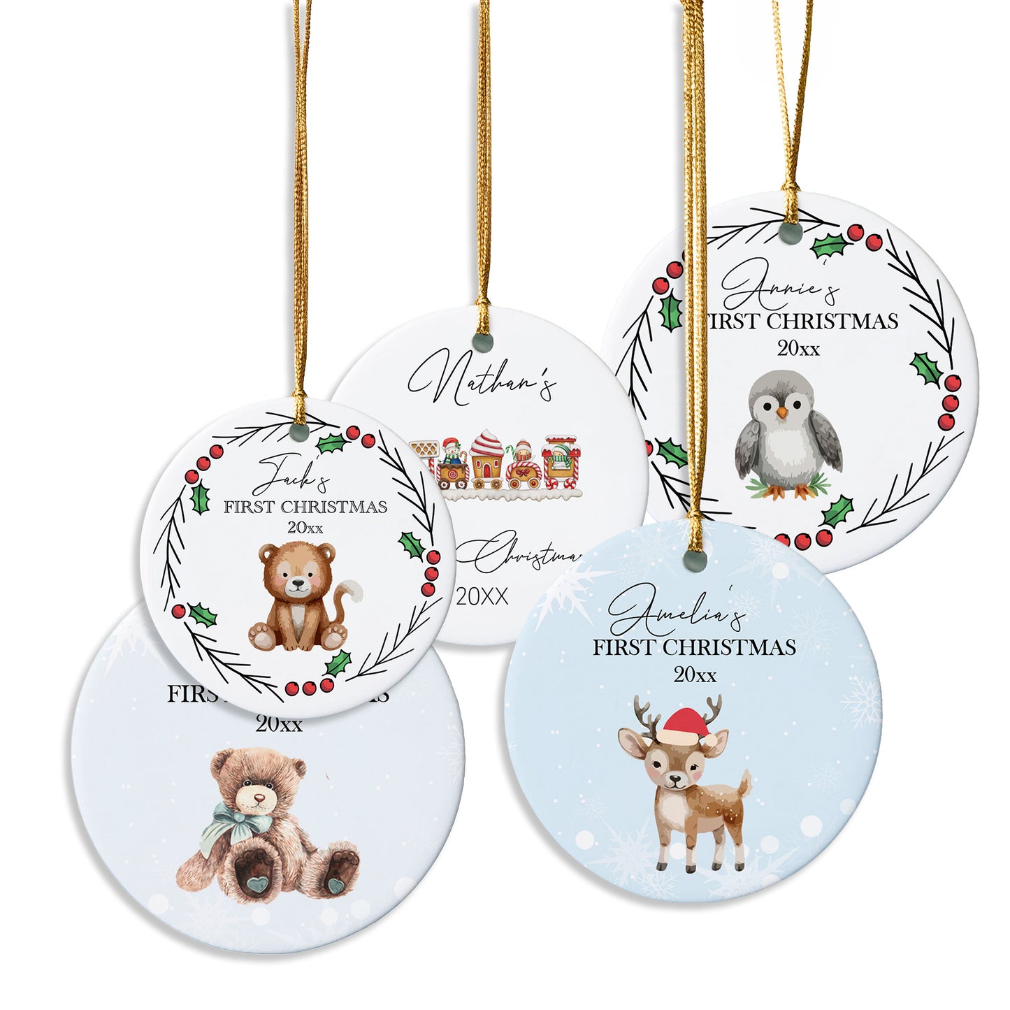 Green Train Baby's First Christmas Ornament