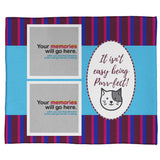 It's Not Easy Being Purr-fect: A Pet Plush Throw In Blue (50” x 60”)