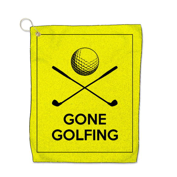 Gone Golfing - Microfiber Waffle Small Golf Towel (15” x 18”)