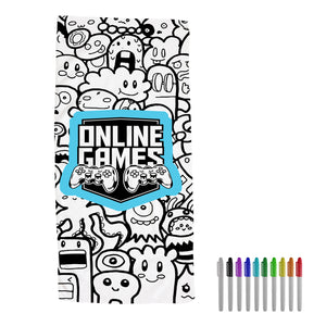 Custom Doodle Towel with Gaming Design