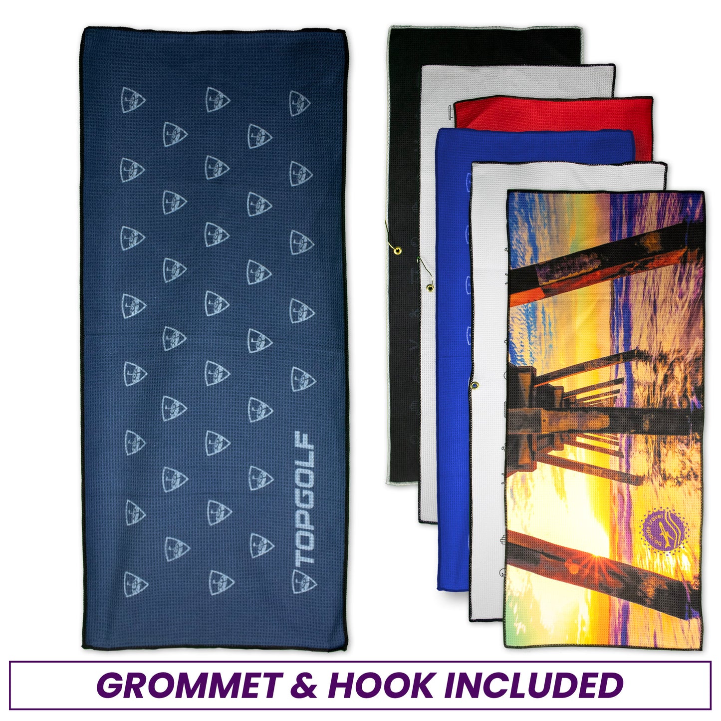 Design Your Own - Microfiber Waffle Large Caddy Golf Towel (17” x 40”)