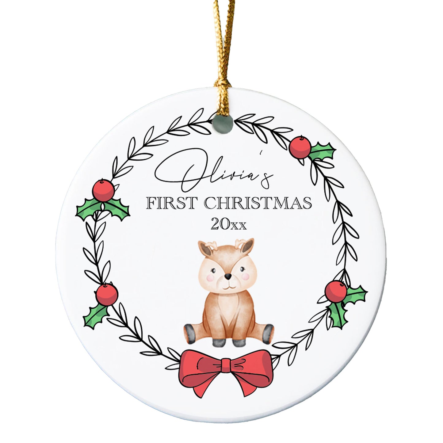 Deer Baby's First Christmas Ornament