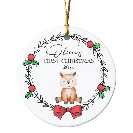 Deer Baby's First Christmas Ornament