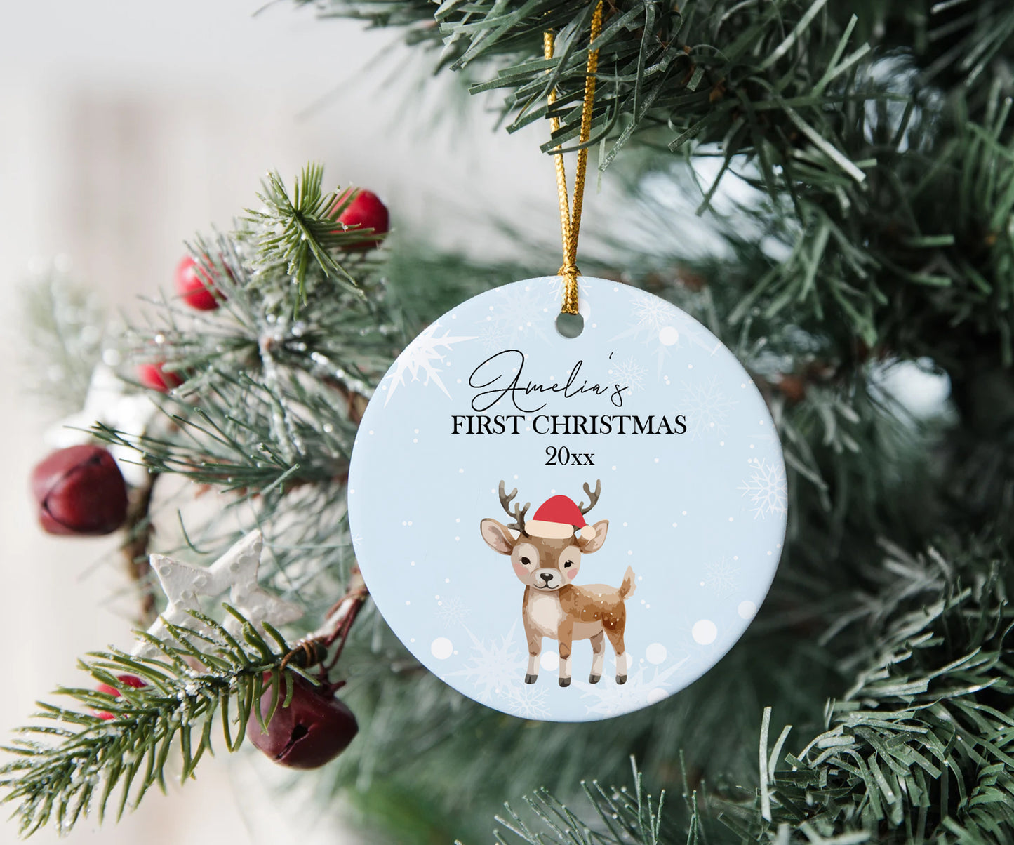 Christmas Deer Baby's First Christmas Ornament