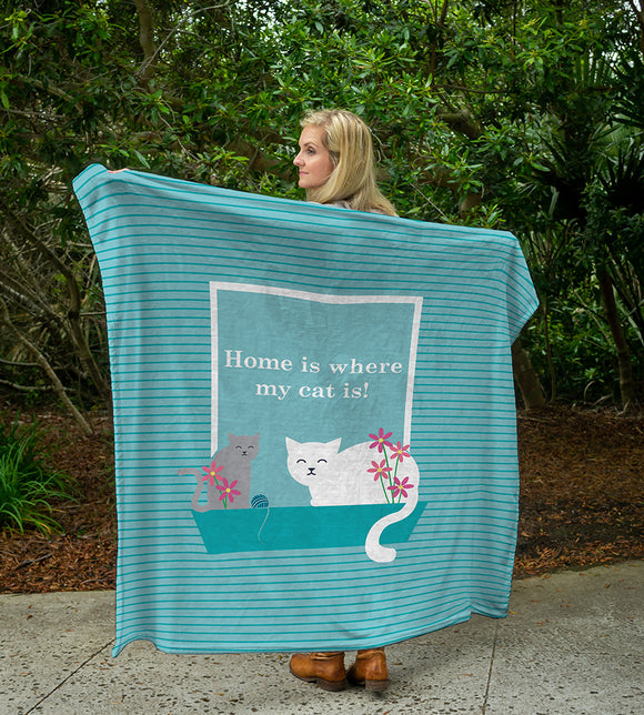 Cats and Kittens Plush Throws (50” x 60”)