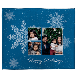 Holidays and Snowflakes Personalized Throw