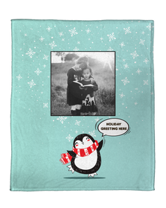 A Penguin Wonderland Personalized Throw Blanket