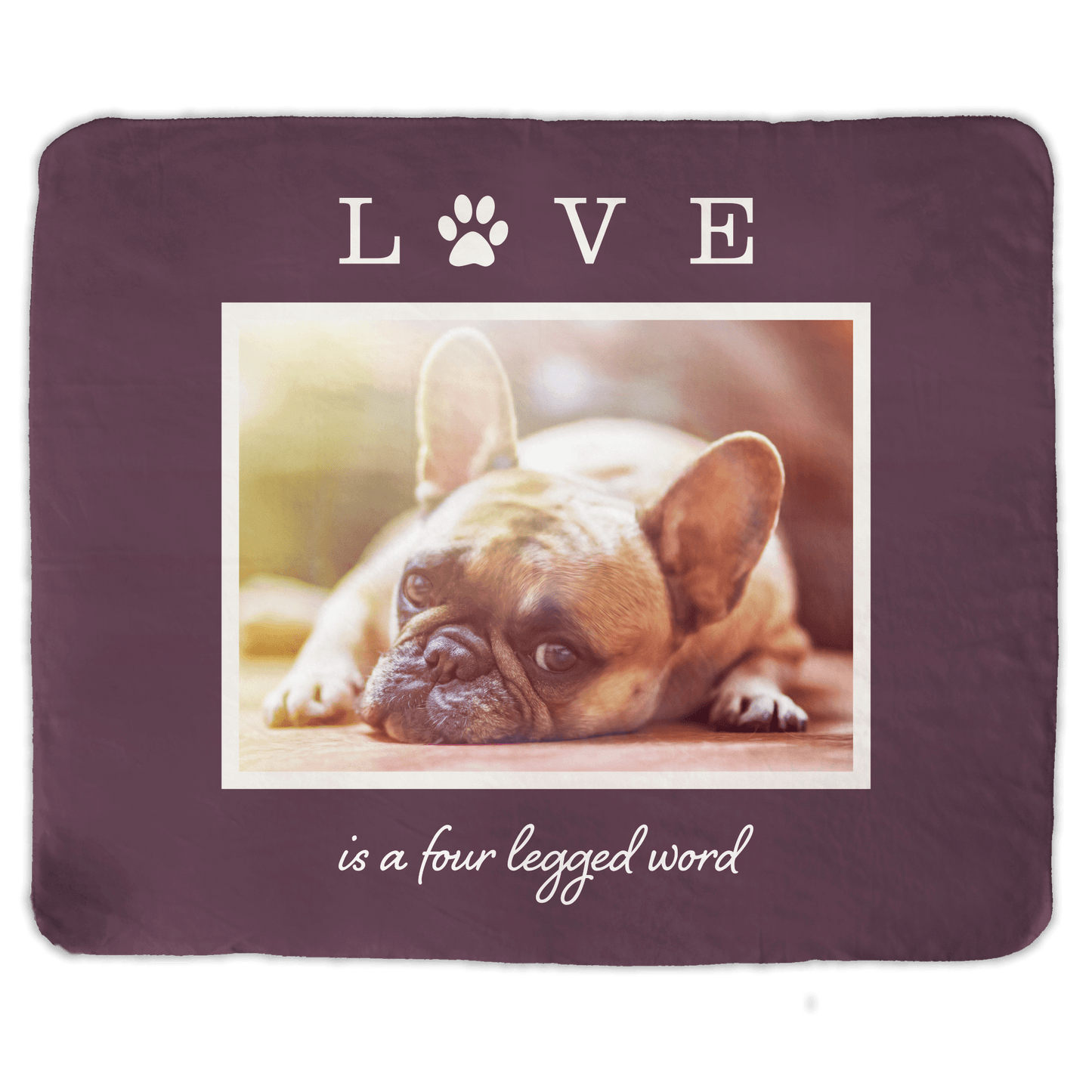 Love is Four Legged: A Pet's Challenger Lambswool Throw (50” x 60”)