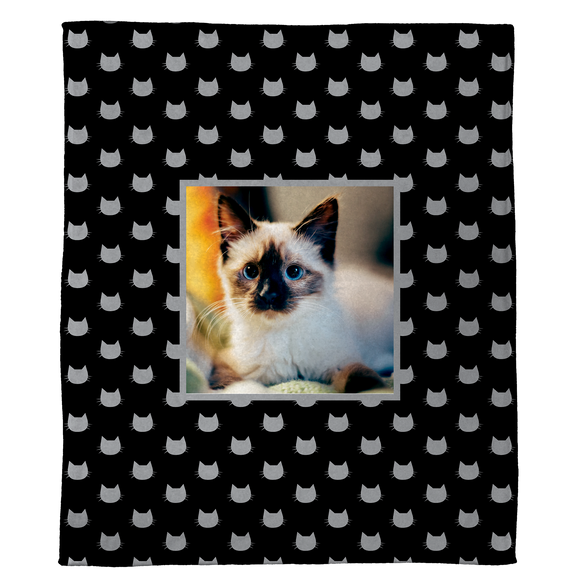 Cat's Silhouette - A Plush Pet Blanket  (50” x 60”)