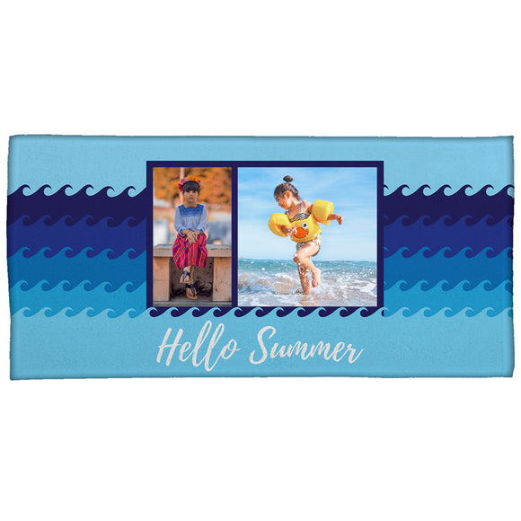 Hello Summer, Medium Beach Towel (28” x 58”)