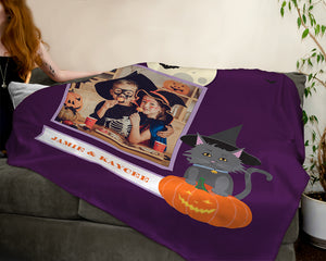 Personalized Halloween Photo Throw Blanket for Kids and Pets