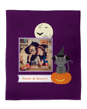 Personalized Halloween Photo Throw Blanket for Kids and Pets