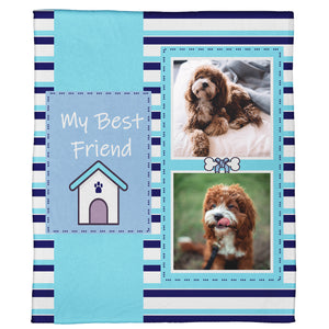 My Best Friend: A Pet Plush Throw- Blue (60” x 50”)