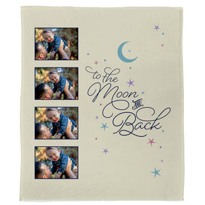 FOTO Baby To The Moon & Back Accents Plush Throw (50” x 60”)