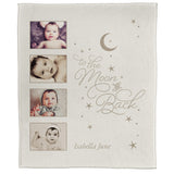 FOTO Baby To The Moon & Back Ivory Plush Throw (50” x 60”)